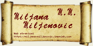 Miljana Miljenović vizit kartica